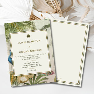 Peacock Palm Wedding Invitation