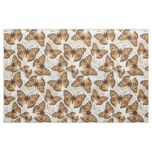 Peacock pansy butterfly pattern fabric