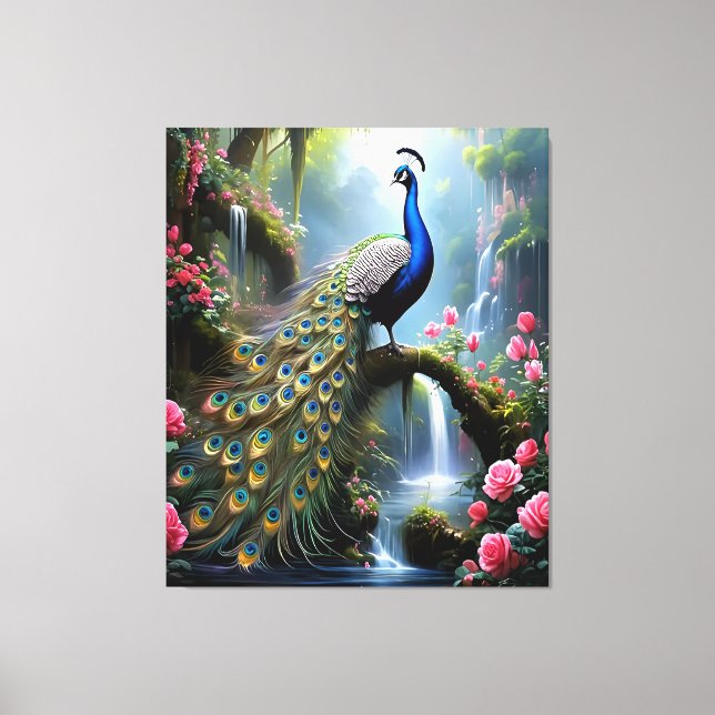 Peacock Paradise Canvas Print (Front)