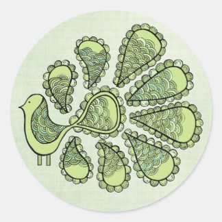 Peacock Party Green DIY Cupcake Topper Label