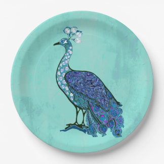 Peacock party paper plate