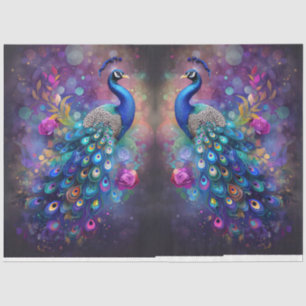 Peacock Pastel Mirror Image Tissue Paper