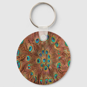 Peacock pattern Background Keychain