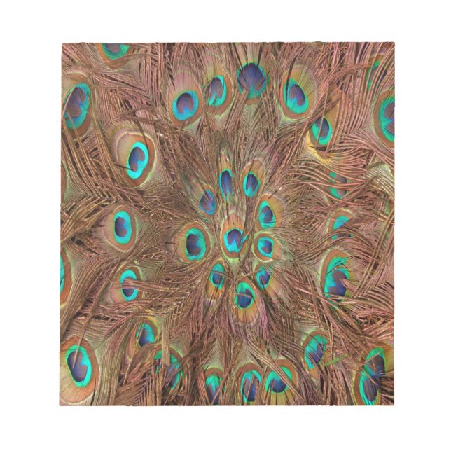 Peacock pattern Background Notepad (Front)