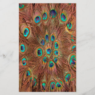Peacock pattern Background Stationery