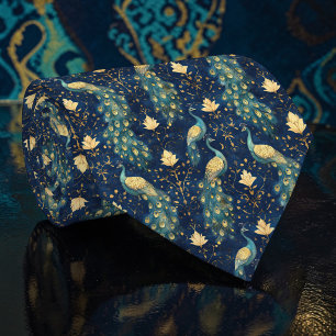Peacock Pattern Custom Necktie