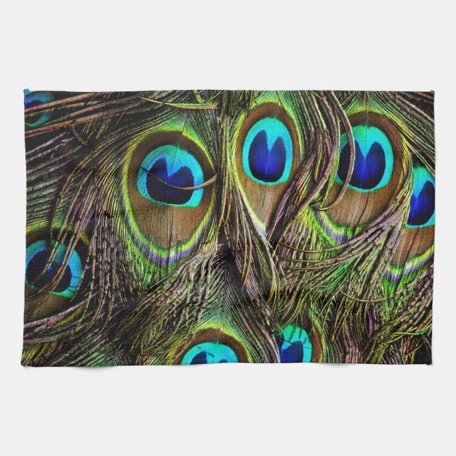 peacock pattern kitchen towel (Horizontal)