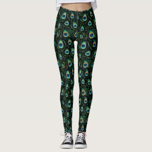Peacock pattern leggings