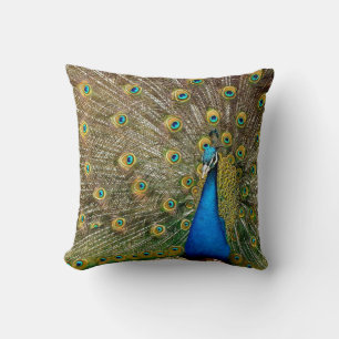 Peacock Pattern Peacock Artwork Painting Throw Pillow