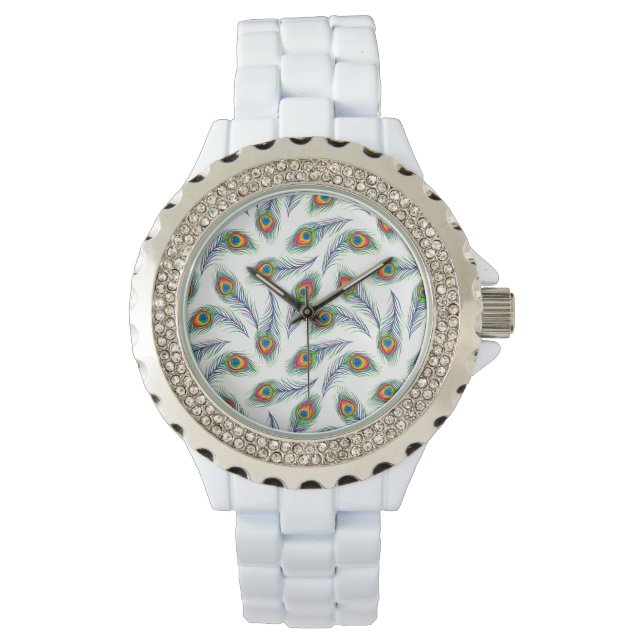 Peacock Pattern Print Watch (Front)