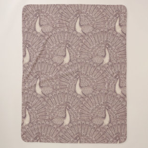 peacock pattern sherpa blanket