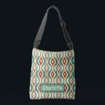 Peacock Pattern Teal Personalized Crossbody Bag<br><div class="desc">Peacock Pattern Teal Personalized Crossbody Bag,  you can personalize the name.</div>