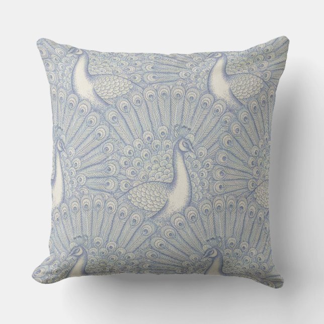 peacock pattern throw pillow (Front)