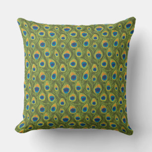 Peacock pattern throw pillow