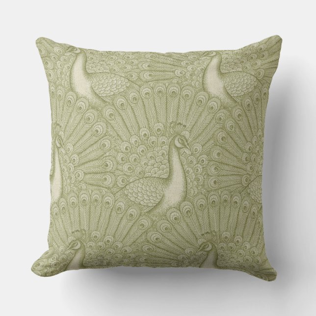 peacock pattern throw pillow (Front)