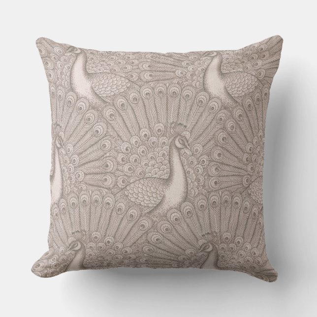 peacock pattern throw pillow (Front)