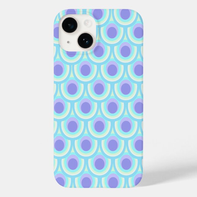 Peacock patterned purple blue Case-Mate iPhone case (Back)