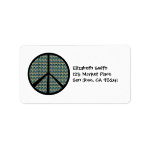 Peacock Peace Sign Address Labels