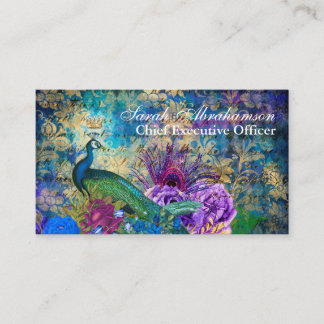 Peacock Peacocks Regal Beaux Cartes de visite