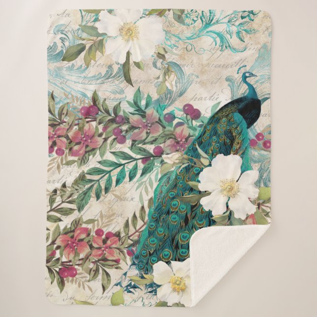 Peacock Peacococks Grande couverture Sherpa (Devant)