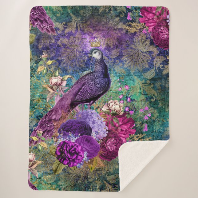 Peacock Peacococks Grande couverture Sherpa (Devant)