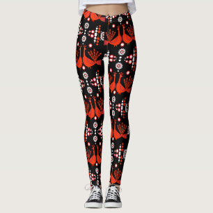 Peacock Peafowl Bird Folk Art Leggings