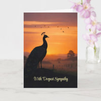 Peacock Peafowl Sympathy Loss Silhouetted Sunset