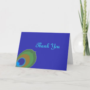Peacock personnalisable merci carte de voeux