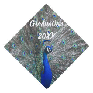 PEACOCK PHOTO GRADUATION CAP TOPPER