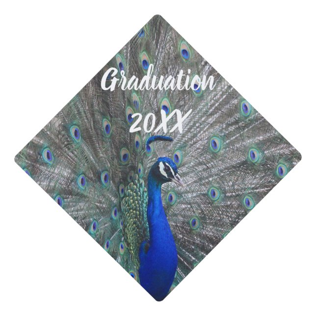 PEACOCK PHOTO GRADUATION CAP TOPPER (Front)