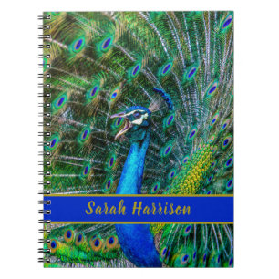 Peacock Photo Personalized Notebook
