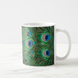 peacock plumage coffee mug