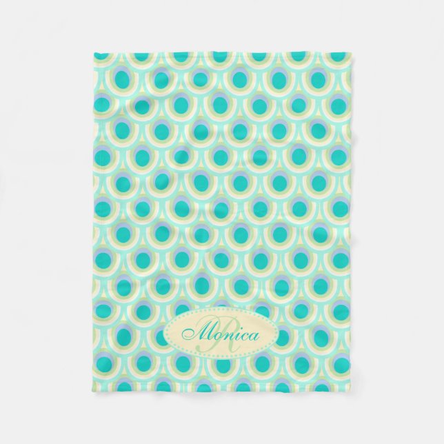 Peacock plumes ovale motif aqua nommé couverture (Devant)