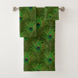 Peacock Plumes Peacocks Ensemble de serviettes de 