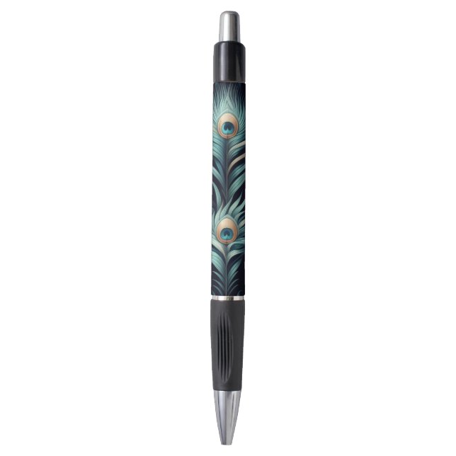 Peacock Plumes Pen (Front Vertical)