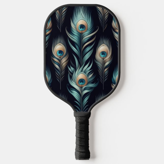 Peacock Plumes Pickleball Paddle (Front)