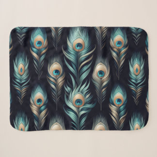 Peacock Plumes Sherpa Blanket
