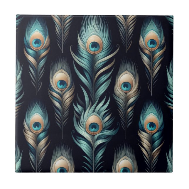 Peacock Plumes Tile (Front)
