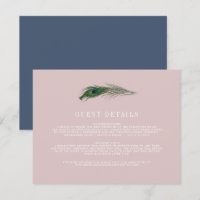 Peacock Poise | Wedding Guest Peach Enclosure Card