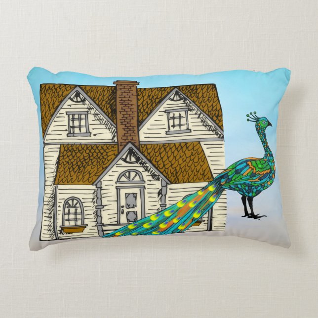 Peacock Pop Accent Pillow (Front)