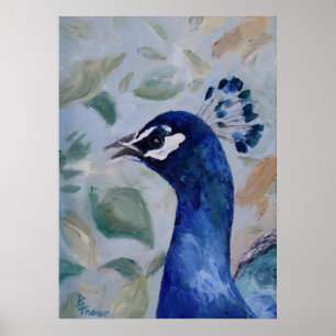 Peacock Portrait Poster