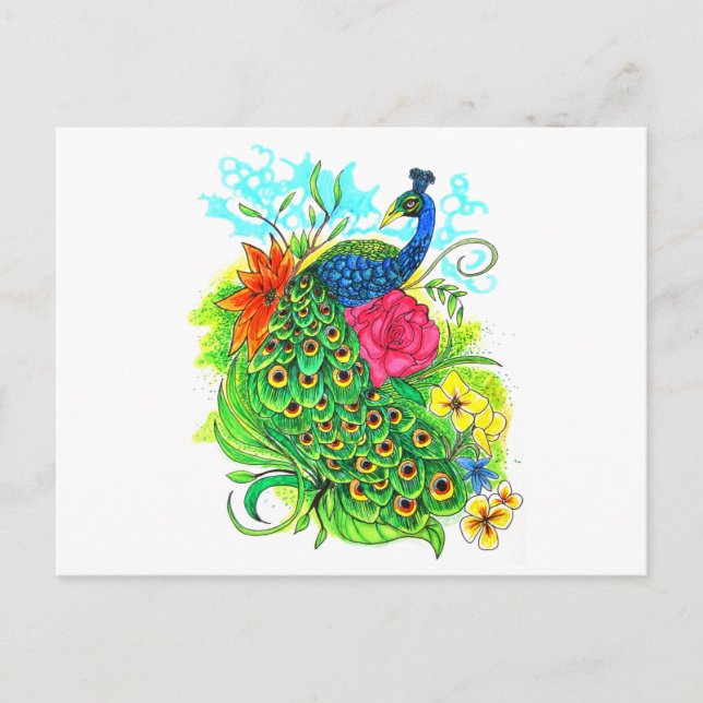 Peacock Postcard (Front)