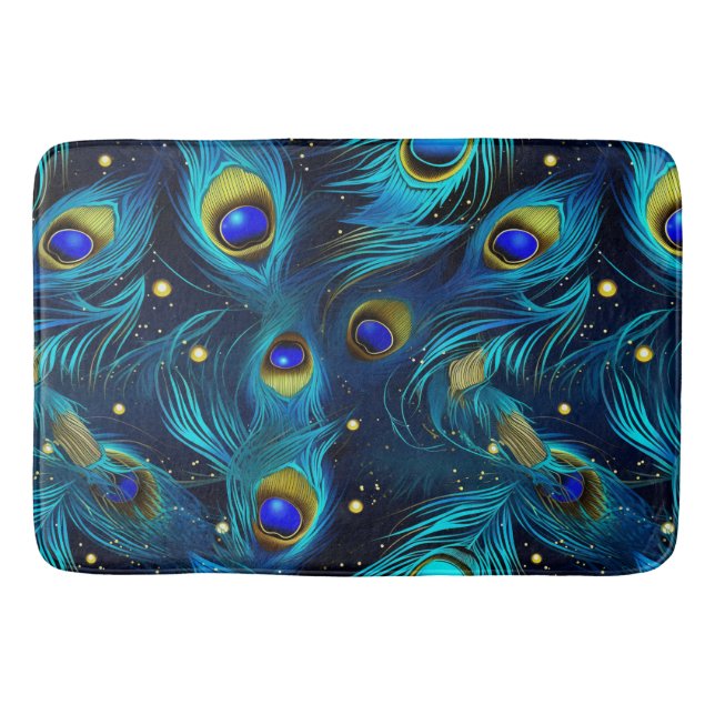 Peacock Pride Bath Mat (Front)