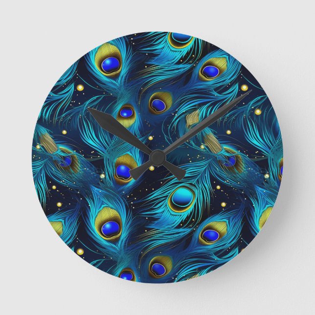 Peacock Pride Round Clock (Front)