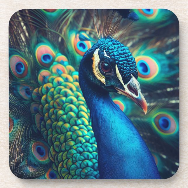 Peacock Profile Coaster (Front)