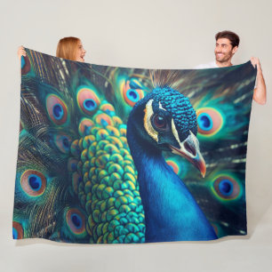 Peacock Profile Fleece Blanket