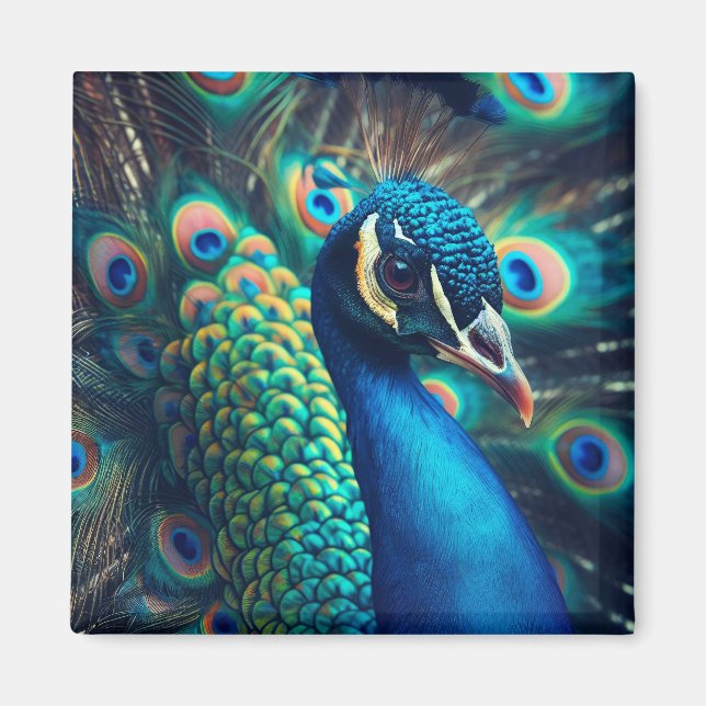 Peacock Profile Magnet (Front)