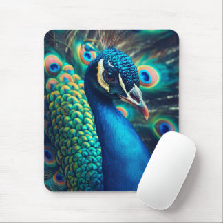 Peacock Profile Mouse Pad