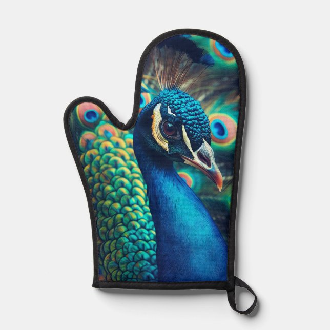 Peacock Profile Oven Mitt (Front)