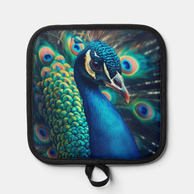Peacock Profile Pot Holder (Front)